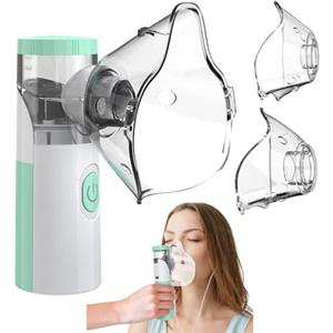 FONCBIEN Aerosol Portatile Silenzioso, USB-C Ricaricabile Macchina Aerosol per Adulti e Bambini Apparecchio per Aerosol con 2 Maschere Aerosol Silenzioso per Viaggi e Uso Domestico