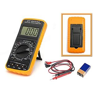 VR VETRINEINRETE Vetrineinrete® Multimetro digitale tester con puntali elettronico professionale con display LCD misuratore tensione rilevatore corrente elettrica transistore per misurare resistenza diodo G4
