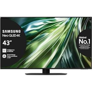 Samsung TV QE43QN90DATXZT Neo QLED 4K Mini LED, Smart TV 43 Processore NQ4 AI Gen2, Neo Slim, DVBT-2, Q-Symphony & Dolby Atmos, Integrato con Alexa, Titan Black 2024