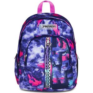 Seven Zaino Scuola Dual Detach, Viola, Doppio Scomparto da 32 L