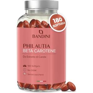 Bandini® Betacarotene | Integratore per Abbronzatura Forte Intensa e Pelle Radiosa | 180 Softgels | Apporto di Vitamina A per un Colorito Luminoso Tutto l'Anno | Sistema Immunitario