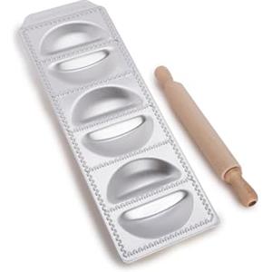Imperia Raviolamp Linea Classica. Stampo per ravioli (sorrisi) Made in Italy. Accessorio macchina per la pasta. Accessorio cucina tagliapasta in alluminio per pasta fresca con mattarello.