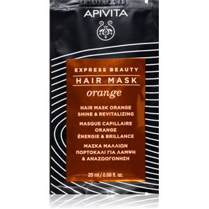 Apivita Express Beauty Hair Mask Orange 20ml - Maschera Illuminante e Rivitalizzante per Capelli con Oli Essenziali di Arancia