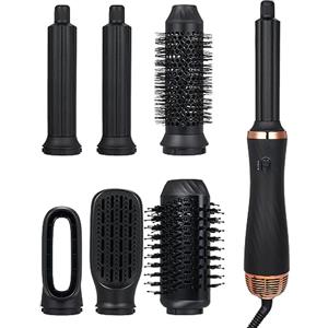 Layhou [6 in 1] Spazzola Ad Aria Calda Multifunzione & Air Styler, Spazzola Asciugacapelli, Rivestite In Ceramica, Pettine ad calda, Spazzola Rotante, Per Asciuga, Lisciare e Volume Capelli Dryer