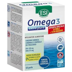 ESI Omega 3 Extra Pure - Integratore con 35 15 Perle, Ricco di EPA e DHA con Vitamina E