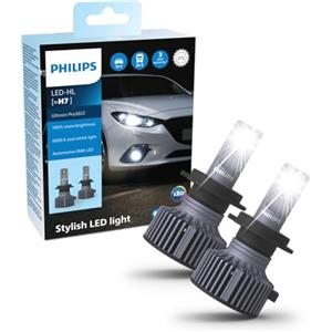 Philips Ultinon Pro3022 LED lampadina fari auto (H7), +100%, luce bianca fredda da 6.000K, confezione doppia