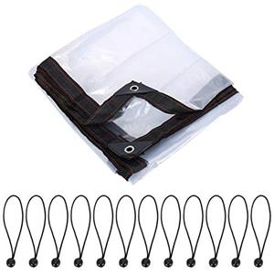 KOSHIFU Telo Trasparente per Esterno con Occhielli 2x3m, Impermeabile, Bordi Rinforzati per Giardino, Serra, Fattorie, Tende Antipioggia, Balcone