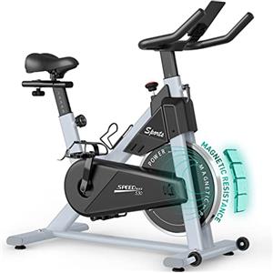 PASYOU Cyclette magnetica con resistenza regolabile per bici da casa, palestra/ciclo indoor palestra a casa Trasmissione a cinghia con display RPM e supporto per iPad - Capacità di peso 150 kg