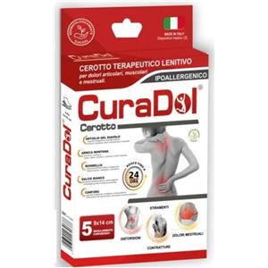 CURA FARMA Curadol - Cerotto terapeutico 9x14 cm, 5 pezzi per dolori articolari, muscolari e mestruali
