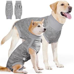 Yoolhamy Tuta per il recupero chirurgico del cane, tuta per il recupero del cane, per cani di sesso femminile e maschio, protezione per ferita alla gamba anteriore, sostituisce il collare elettronico,