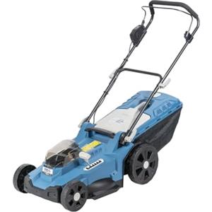 DEDRA Tagliaerba a batteria DED7197V 2 x 18 V 43 cm larghezza di taglio, altezza di taglio 6 posizioni (25 - 75 mm), funzionamento silenzioso, velocità di rotazione efficiente: 2900 RPM, cesto di