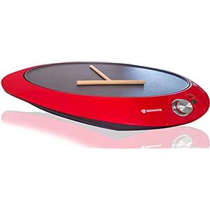 BEHOME Crepiera Elettrica con Piastra Antiaderente | Macchina per Crepes piatto 30 cm | Crepes Maker con Stendi-impasto incluso