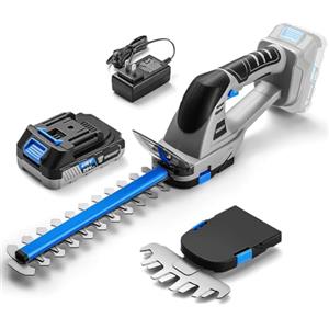 DEKOPRO Tagliasiepi a Batteria 20V: Tagliasiepi Elettrico 2 in 1 con Batteria Ricaricabile per Cortile, Giardino, Prato Kit Tagliasiepi ed Erba
