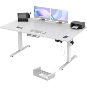 TRIUMPHKEY Scrivania Regolabile in Altezza 160 x 80cm,3 Controller di Memoria,con Porta di Ricarica USB,Elettrica Scrivania per Computer,Studio, Ufficio,Postazione di Lavoro