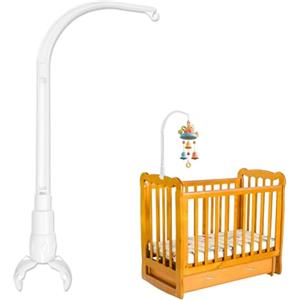 xtemtoamz Supporto Giostrina Culla, Supporto Mobile per Lettino, Mobile Ad Angolo Regolabile, Supporto per Lettino, Regalo di Nascita per Neonato, Bianco