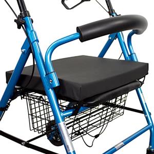 Mobiclinic, Cuscino antidecubito per deambulatore, Marchio europeo, In memory-foam girello, Chiusura con 4 cinghie velcro, Rivestimento pu, Lavabile, 45 x 33 cm, Colore nero