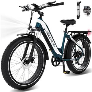 ECORUSH bicicletta elettrica, mountain bike con pneumatici grassi 26 * 4.0, motore brushless ad alta velocità da 250W, batteria integrata da 48V 13AH, bicicletta elettrica adatta agli adulti