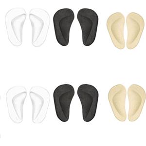 CAASFOOY 6 Paia plantare piede piatto cavo, in Gel, Adesivi Plantare per Alleviare la Pressione e il Dolore，per Piedi Piatti e Fascite, Unisex Donne Uomini, di Solette Ortopediche per Supporto Arco