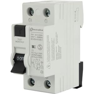 Electraline 87010 Interruttore Differenziale 25A, sensibilità 30mA, tipo AC