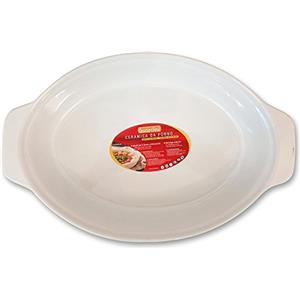 Guardini, Pirofila da forno ovale 36x24 cm, Ceramica, Adatta per forno tradizionale e microonde, Bianco, Linea Ceramica