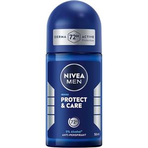 NIVEA MEN Deodorante Roll on Protect & Care 6 x 50 ml, Deodorante uomo per una protezione 72h, Deo roll on antitraspirante senza alcool e dermotestato, Con ingredienti nutrienti NIVEA Creme