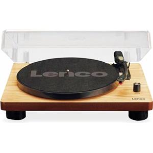 Lenco LS-50 Wood Giradischi in Legno con altoparlanti stereo incorporati, Presa USB, 2 puntine in dotazione, Uscita per impianto stereo