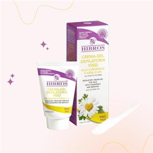 Hibros Crema Gel Depilatoria Viso - Lenitiva Idratante alla Camomilla & Cera d'Api con Olio di Jojoba - Depilazione Facile Extra Rapida - Rimozione Peli - si toglie con acqua 30 ml - Made in Italy