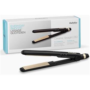BaByliss Piastra Capelli Ceramic Straight, Multi-voltaggio, look lisci, Tappetino termo-resistente incluso, 2 temperature 200°C - 230°C, nero, ST089E