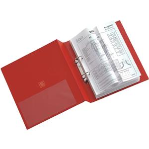 Sei Rota Raccoglitore Stelvio Rosso A4 2 Anelli Quadri 65 mm con Tasca Interna Trasparente
