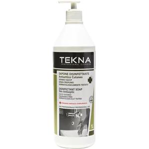 Tekna Sapone Disinfettante Liquido 1L - Senza Profumo con Dispenser, Antisettico Dermatologicamente Testato