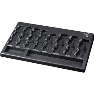 Iternet Vassoio Portamonete Euro 8 2 Scomparti in Plastica Riciclata - 310x185x30 mm - Colore Nero