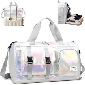 Tokeya Borsone Palestra Donna con Scarpe e Scomparto Bagnato, Beige | Borsone da Viaggio Grande Capacità, Impermeabile Borsa Piscina, Borse da Palestra Sportiva, Sport Nuoto Fitness Weekend