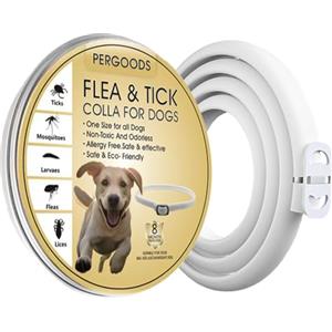 ponizno Collare Antiparassitario Per Cani, Collare Antipulci Cane Sicuro Ed Efficace, Collari Antipulci e Zecche per Animale, Guinzagli Antizecche Per Pet Per Cani Di Tutte Le Taglie, 65 cm Taglia Unica