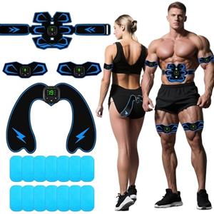 GuKKK EMS Elettrostimolatore Addominali,Elettrostimolatore Muscolare,6 modalità Allenatore Muscolare Portatile,Stimolatore Muscolare Glutei/Addome/Braccia/Gambe USB Ricaricabile per Donne e Uomini