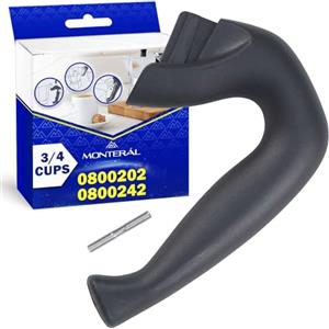 MONTERAL Manico Caffettiera con Perno con Codice Originale 0800202 0800242 per Bialetti Moka Express 3/4 Tazze - Garanzia di 10 Anni - MONTERAL