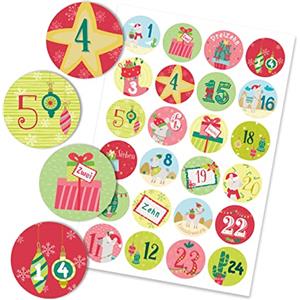 PaPIerDraCHeN 24 adesivi con numeri per il calendario dell'Avvento lama n. 48 - adesivi - per creare e decorare