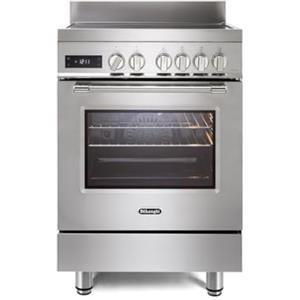De'Longhi PRO 66 MXL IN Cucina A Induzione, 60 Cm, Forno Elettrico Multifunzione, 4 Zone, 1 Bridge, Linea Professional, Easy Steam, Termonventilata 3D, Idroclean, Colore Inox, Classe Energetica A