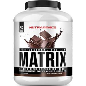 Nutragenics Matrix Professional Protein 2,27 kg - Proteine isolate di soia, proteine soia, proteine whey e caseina micellare - Proteine isolate di soia - Proteine per massa muscolare (Cioccolato)