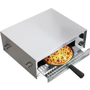 CROSSON Forno elettrico per pizza per interni con timer da 30 minuti, porta in vetro e illuminazione interna, forno per pizza commerciale e uso domestico, 230 V/1450 W (FPO-13 EU)