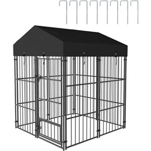 BingoPaw Grande Kennel Recinto cani esterno: Gabbia Canile Box per cani da esterno con Copertura Tettoia Impermeabile Protezione UV per Campeggio - con Pali in Metallo Robusto