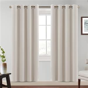 BellaHills Tende Oscuranti per Interni con Anelli 2 Pezzi 140L x 240A cm Tende Termiche per Soggiorno e Camera da Letto per Salotto Moderne Tenda Fonoassorbente, Bianco Avorio