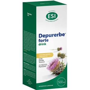 ESI Depurerbe Forte Drink 500 ml - Integratore Alimentare a Base di Cardo Mariano, Tarassaco e Carciofo, Gusto Limone, Senza Glutine e Vegano