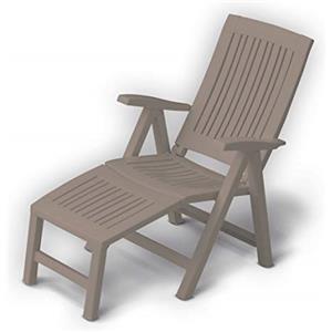 Dima Poltrona Relax LUCREZIA Tinta Unita Verde Moderno Sdraio da Giardino Schienale Regolabile in 5 Posizioni Pieghevole e Schienale Regolabile in 5 Posizioni