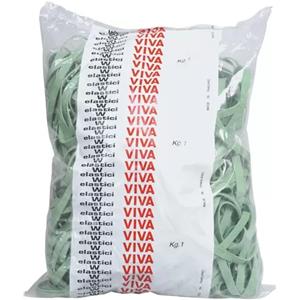 Viva Fettuccia Verde in Gomma 70 mm x 5 mm - Sacchetto da 1 kg