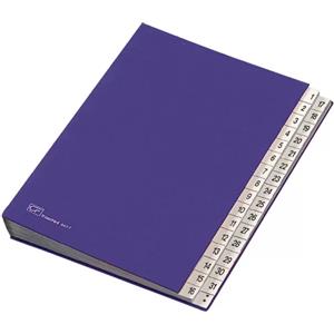 Fraschini Classificatore Numerico 1/31 - 643D - 24x34 cm - Blu con Copertina in Dermoide e Intercalari in Cartoncino