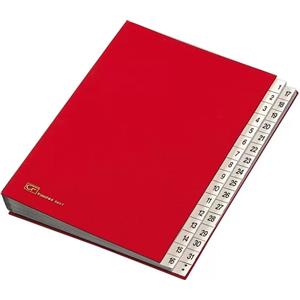 Fraschini Classificatore Numerico 1-31 - Copertina in Dermoide - 240 x 340 mm - Rosso