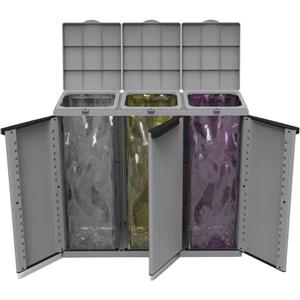 TERRY Armadietto Raccolta Differenziata Eco Line 3 - 3 Portasacco da 110L, Dimensioni 102x39x88,7 cm