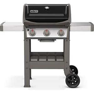 Weber Spirit II E-310 GBS Barbecue a Gas, 3 Bruciatori, Griglia di Cottura 60 x 46 cm, Termometro sul Coperchio, Ripiano Laterale Sinistro Ripiegabile, 4 Ruote, Nero/Grigio