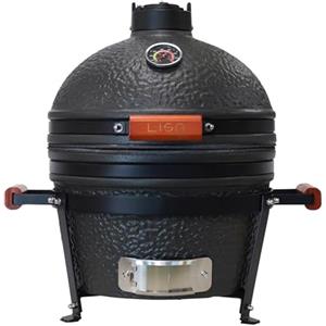 Giordanoshop Barbecue a Carbone Carbonella da Appoggio Ø40,5 cm in Ceramica di Mullite Kamado Lisa Luxury 16" Nero