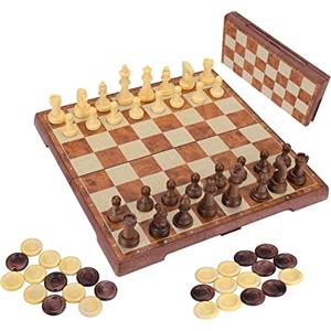 Fixget Set di Scacchi, 30 x 30cm Scacchiera Magnetica Dama Pieghevole Portatile per Bambini e Adulti per Viaggi